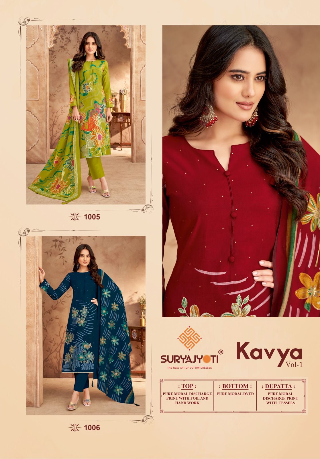 Kavya Vol 1 By Suryajyoti Printed Modal Dress Material Exporters In India